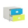 Renata Kids Study Desk cum Drawer Unit on Wheels in Lime Yellow Azure Blue Colour