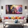 The Castle Decor Radha Krishna Spiritual Wall Art Framed Painting 27x48 Inch (Style 1)