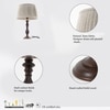 Lorette hand crafted Solid wood walnut finish table lamp With Natural Linen Shade