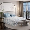 Stoa Paris Super King Size Cotton Bedsheet with 4 Pillow Covers  Size Snow Flower Blue