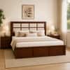 Eshaan Solid Wood Compact King Bed Box Storage Provincial Teak Finish Mattress 72 x 72 Inches