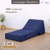 Sleep Spa Foldable Jute Fabric 1 Seater Single Foam Fold Out Sofa Cum Bed in Dark Blue Colour