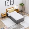 Hexa Engineered Wood Modern Single Bed With Headboard With Storage In Slate Grey And Giant Wood