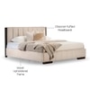 Jacklin Upholstered Queen Size Non Storage Bed in Cloud Beige and Walnut Brown