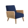 Evant Solid Wood Accent Chair in Navy Blue Colour