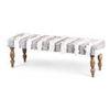 Cairo Sheesham Wood Accent 3 Seater Bench In Grey Fabric