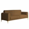 Veniza Velvet 3 Seater Sofa In Brown Colour