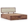 Florence Solid Wood Queen Size Box Storage Bed In Teak Finish