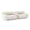 Cannoli 3 Seater Fabric Sofa with Marble Top Table in Pearl Cloud Colour