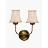 Devansh Dual Gold Metal  Wallmounted Lamp With Beige Jute  Shade