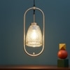 Eliante Hanging Light Smoky Black Mild Steel With Glass Shade, 1-Light Pendant Lamp