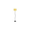 Magnolia Yellow Fabric Floor Lamp with Black Iron Base