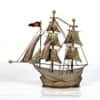 Desert Art Metal Handpainted Golden Ship Showpiece
