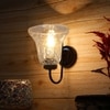 Devansh Metal Electric Wall Light in black Colour with Transparent Shade Count of 1 Light