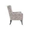 Joan Printed Human Canvas Fabric Wing Chair in White Colour