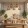 Funnel 5 Series Brown Solid Wood Cluster Hanging Light