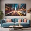 The Castle Decor Fast Moving City Wall Art Set of 5 Wooden Framed Digital Painting 27x48 Inch