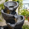 Leaf Buddha Jade Green Fiber Glass Indoor Fountain