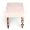 Bestone Sheesham Wood Accent 2+1+1 Seater Bench Set With 2 Stools In Beige Sparkle Velvet
