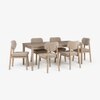 Dune Solid Wood Eight Seater Dining Table Set in White Colour