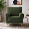 Osbert Velvet 1 Seater Sofa in Olive Green color