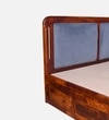 Lotus Solid Wood King  Size Upholstered Bed With Box Storage (Honey Oak Finish)