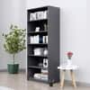 Hexa Engineered Wood Bookshelf Multipurpose Storage Rack in Slate Grey Colour