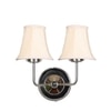 Devansh Dual Steel Metal  Wallmounted Lamp With Cotton Off-White Shade