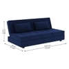 Merson 3 Seater Fold Out Sofa cum Bed  in Navy Blue Colour