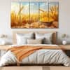 The Castle Decor Wheat Wall Painting Wooden Framed 27x48 Inch