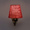 Devansh Metal Electric Wall Light in Antique Gold Colour with Maroon Shade Count of 1 Light
