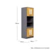 Hexa Red Crockery Unit Multipurpose Wooden Cabinet in Slate Grey And Giant Wood Colour