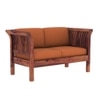 Haveli 3+2 Seater Wooden Sofa (Orange Colour, Teak Finish)