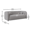 Zenol Boucle Fabric 2 Seater Sofa In Grey