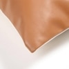 Dyed Cotton And Leatherette Patchwork Cushion Cover