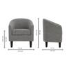 Daviana Boucle Fabric Lounge Chair in Grey Colour