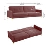 Gilud 3 Seater Click-Clack Sofa cum Bed  in Pink Colour