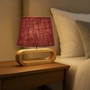 Devansh Maroon Jute Table Lamp With Wood Natural Base -13