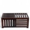 Ikiriya Sheesham Wood Accent Coffee Table Set in Dark Walnut Finish