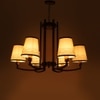 Eliante Chandelier 6-Light Mild Steel With Fabric Shade Modern Hanging Ceiling Light