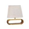 Devansh White Jute Table Lamp With  Wood Natural Base -10