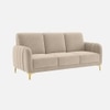 Monly Velvet 3 Seater Sofa Cream Color