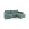 Apollo Sofa (Colour : Dusty Turquoise Velvet, Cushion : Soft, Back Type : Regular, Seating Capacity : Right Aligned 2 Seater + Right Aligned Chaise)