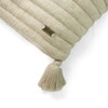 Bar Beige Melange Quilted Cushion Cover With Tassels 18X18 Inches