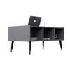 Hexa Engineered Wood Coffee Table With Storage And Open Rack In Slate Grey