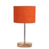 Devansh Orange  Jute   Table Lamp With  Natural  Wood Base  & Steel Pipe (7X17 Inches)-17