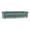 Winchester Luxe 4 Seater Fabric Sofa in Dusty Turquoise Velvet Colour