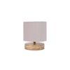 Alton Grey Fabric Shade Table Lamp with Natural Wooden Base