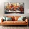 The Castle Decor Music Piano Wall Art Set of 5 Wooden Framed Digital Painting 27x48 Inch