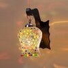 Devansh Solid Wood Electric Wall Light in Brown Colour with Multi Shade Count of 1 Light